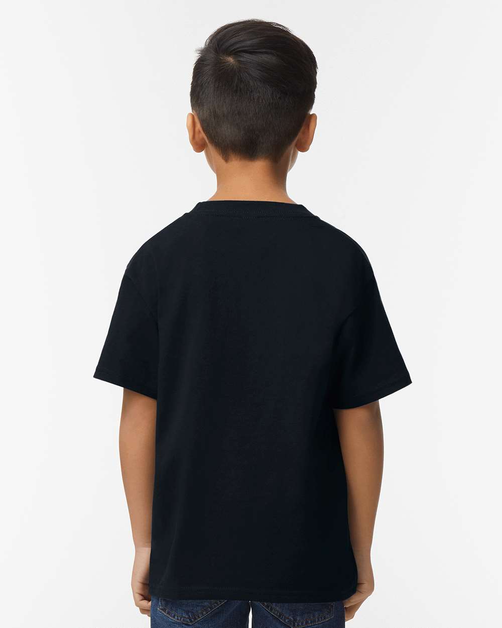 Gildan 65000B Youth Softstyle® Midweight T-Shirt - Pitch Black - On Model Back