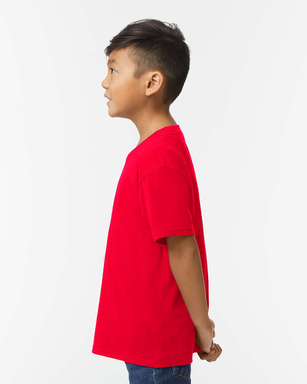 Gildan 65000B Youth Softstyle® Midweight T-Shirt - Red - On Model Side