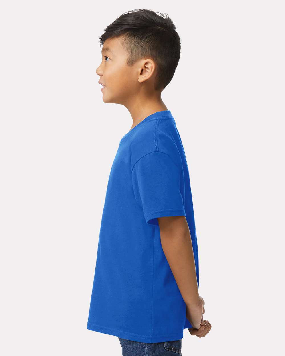 Gildan 65000B Youth Softstyle® Midweight T-Shirt - Royal - On Model Side