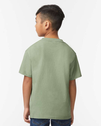 Gildan 65000B Youth Softstyle® Midweight T-Shirt - Sage - On Model Back
