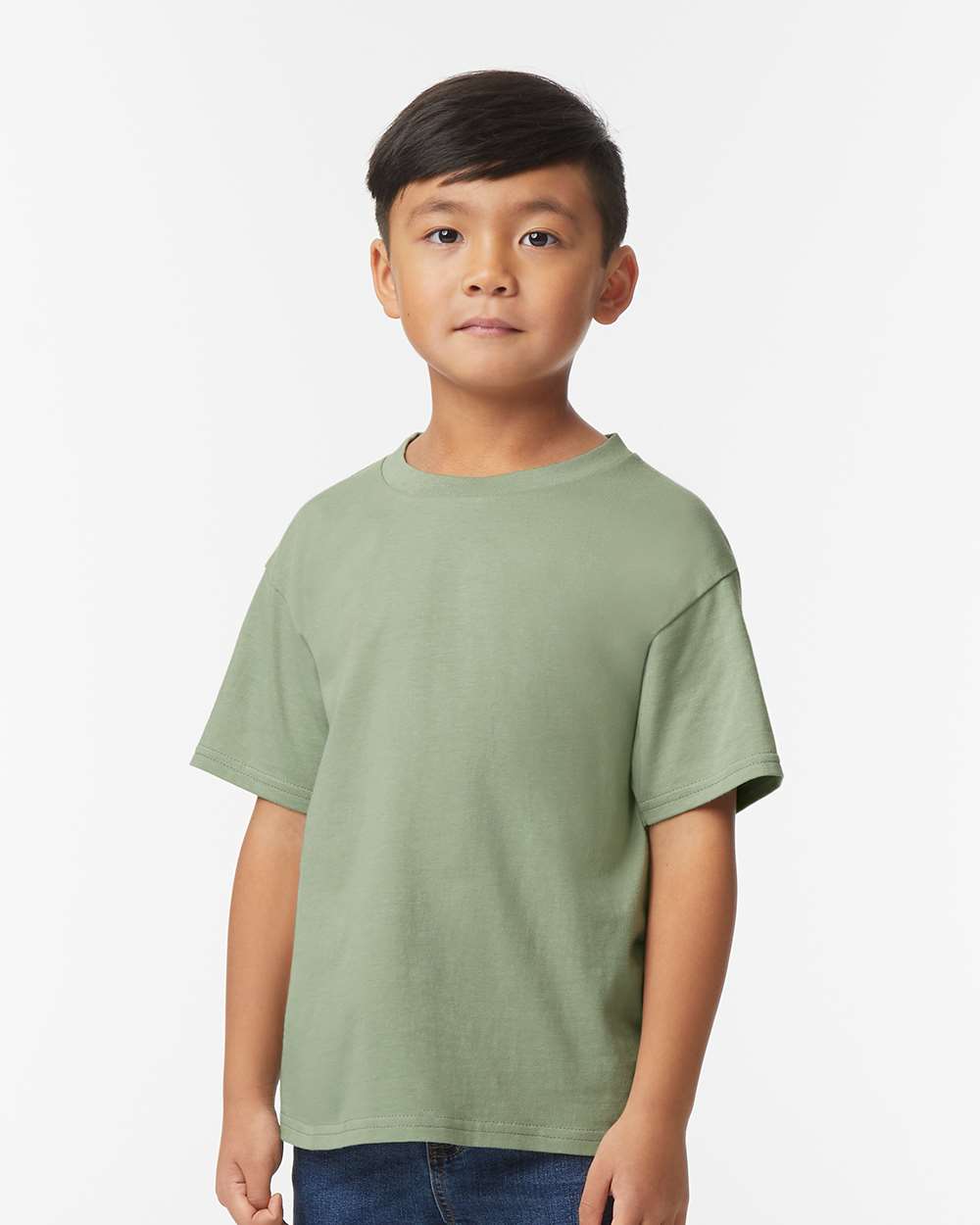 Gildan 65000B Youth Softstyle® Midweight T-Shirt - Sage - On Model Front