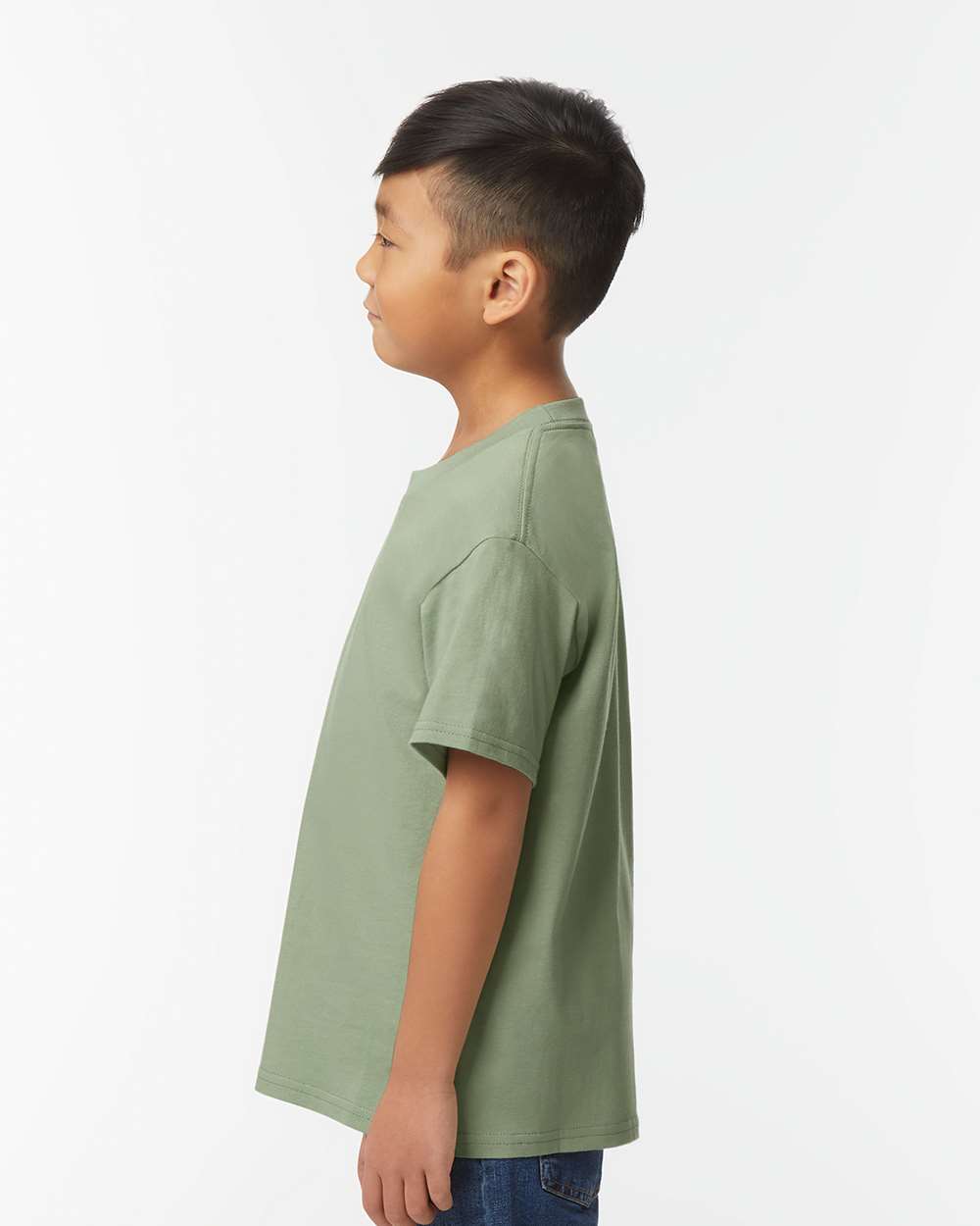 Gildan 65000B Youth Softstyle® Midweight T-Shirt - Sage - On Model Side