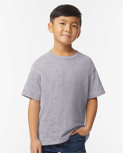 Gildan 65000B Youth Softstyle® Midweight T-Shirt - Sport Grey - On Model Front