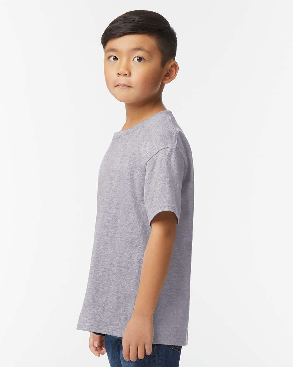 Gildan 65000B Youth Softstyle® Midweight T-Shirt - Sport Grey - On Model Side