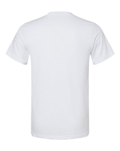 BELLA + CANVAS 3005CVC Unisex Heather CVC V-Neck Tee - Solid White Blend - Back View