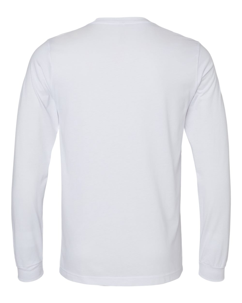 BELLA + CANVAS 3501CVC Heather CVC Long Sleeve Tee - Solid White Blend - Back View