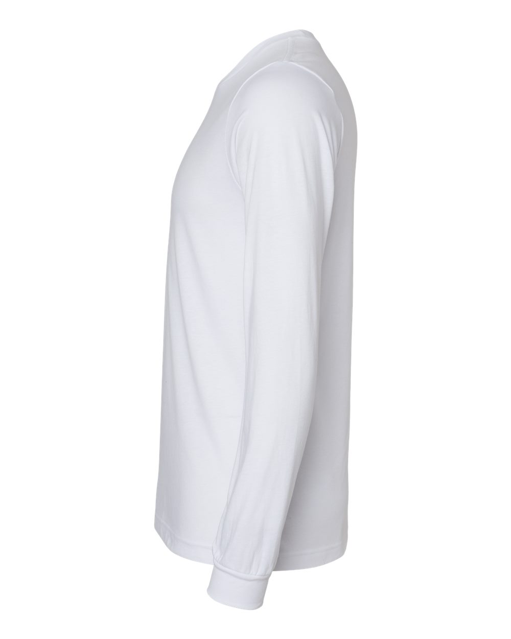 BELLA + CANVAS 3501CVC Heather CVC Long Sleeve Tee - Solid White Blend - Direct Side