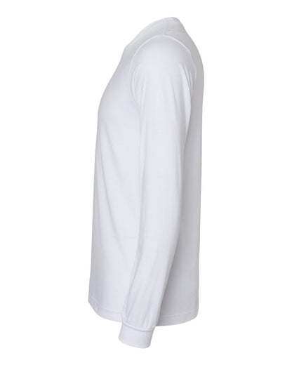 BELLA + CANVAS 3501CVC Heather CVC Long Sleeve Tee - Solid White Blend - Direct Side