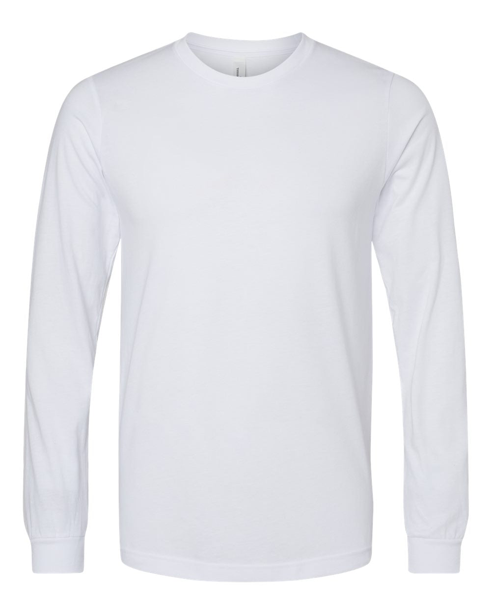 BELLA + CANVAS 3501CVC Heather CVC Long Sleeve Tee - Solid White Blend - Front View