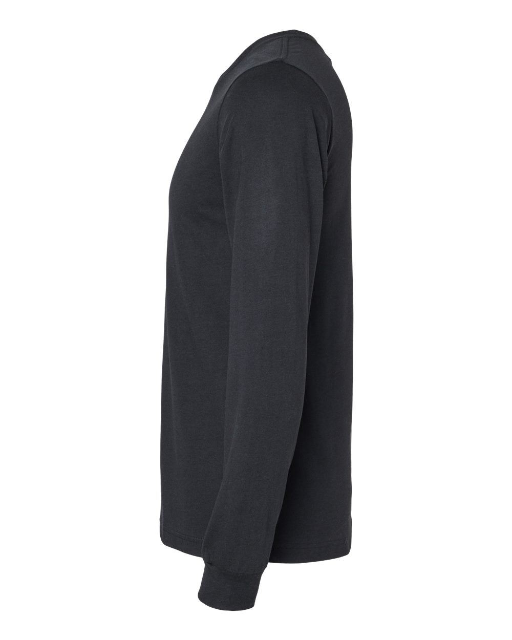 BELLA + CANVAS 3501CVC Heather CVC Long Sleeve Tee - Solid Black Blend - Direct Side