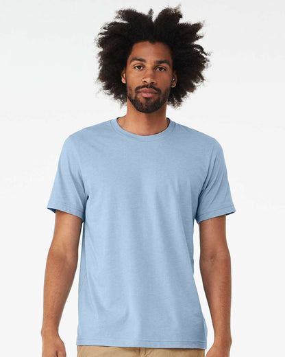 BELLA + CANVAS 3001CVC CVC Jersey Tee - Heather Baby Blue - On Model Front