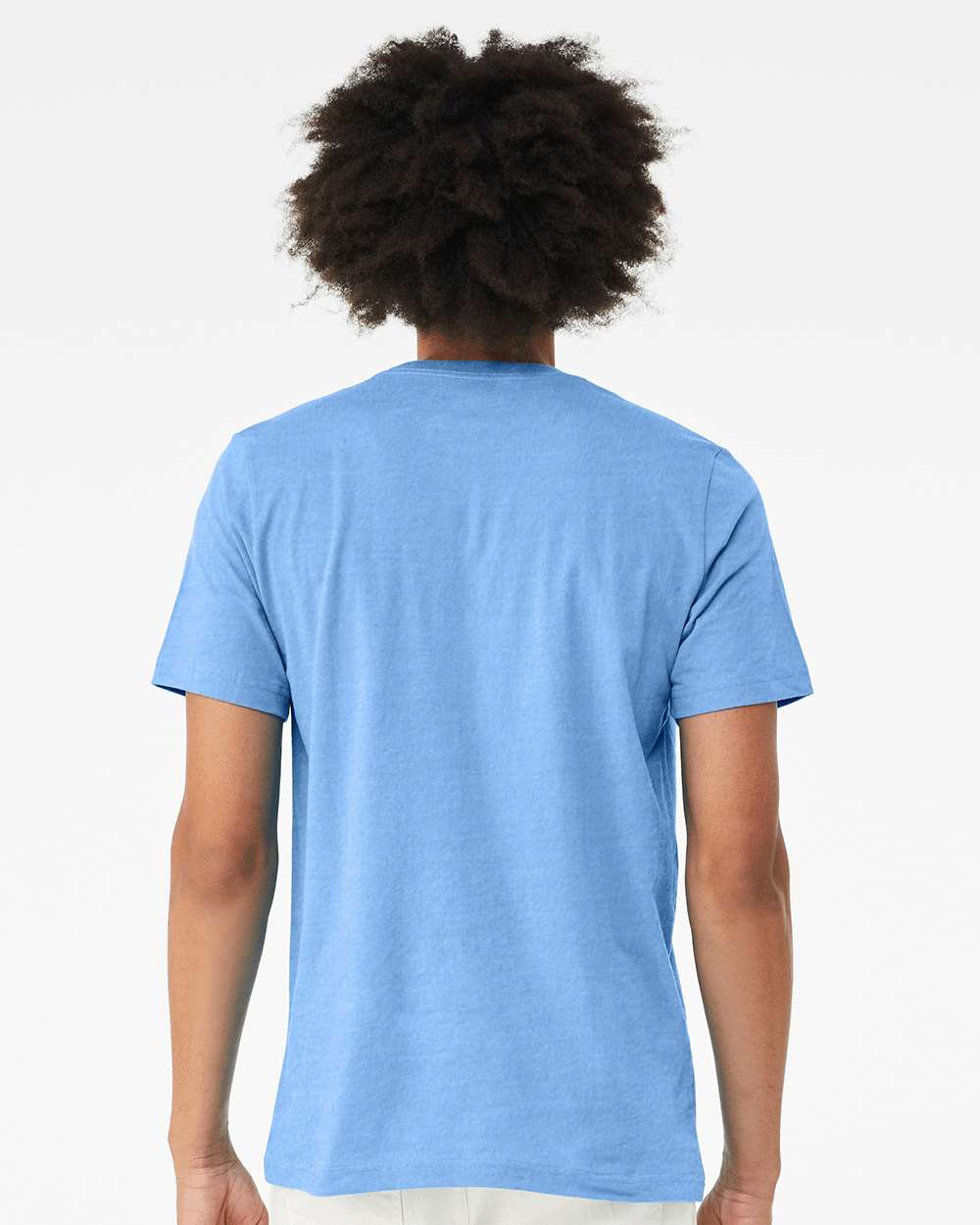 BELLA + CANVAS 3001CVC CVC Jersey Tee - Heather Carolina Blue - On Model Back