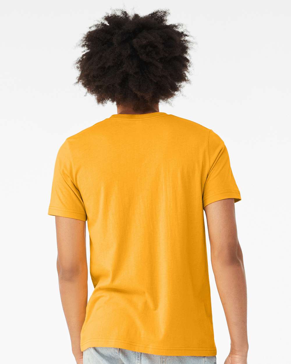 BELLA + CANVAS 3001CVC CVC Jersey Tee - Heather Gold - On Model Back