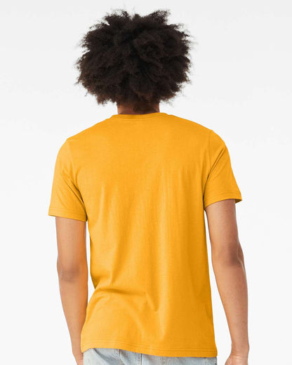 BELLA + CANVAS 3001CVC CVC Jersey Tee - Heather Gold - On Model Back