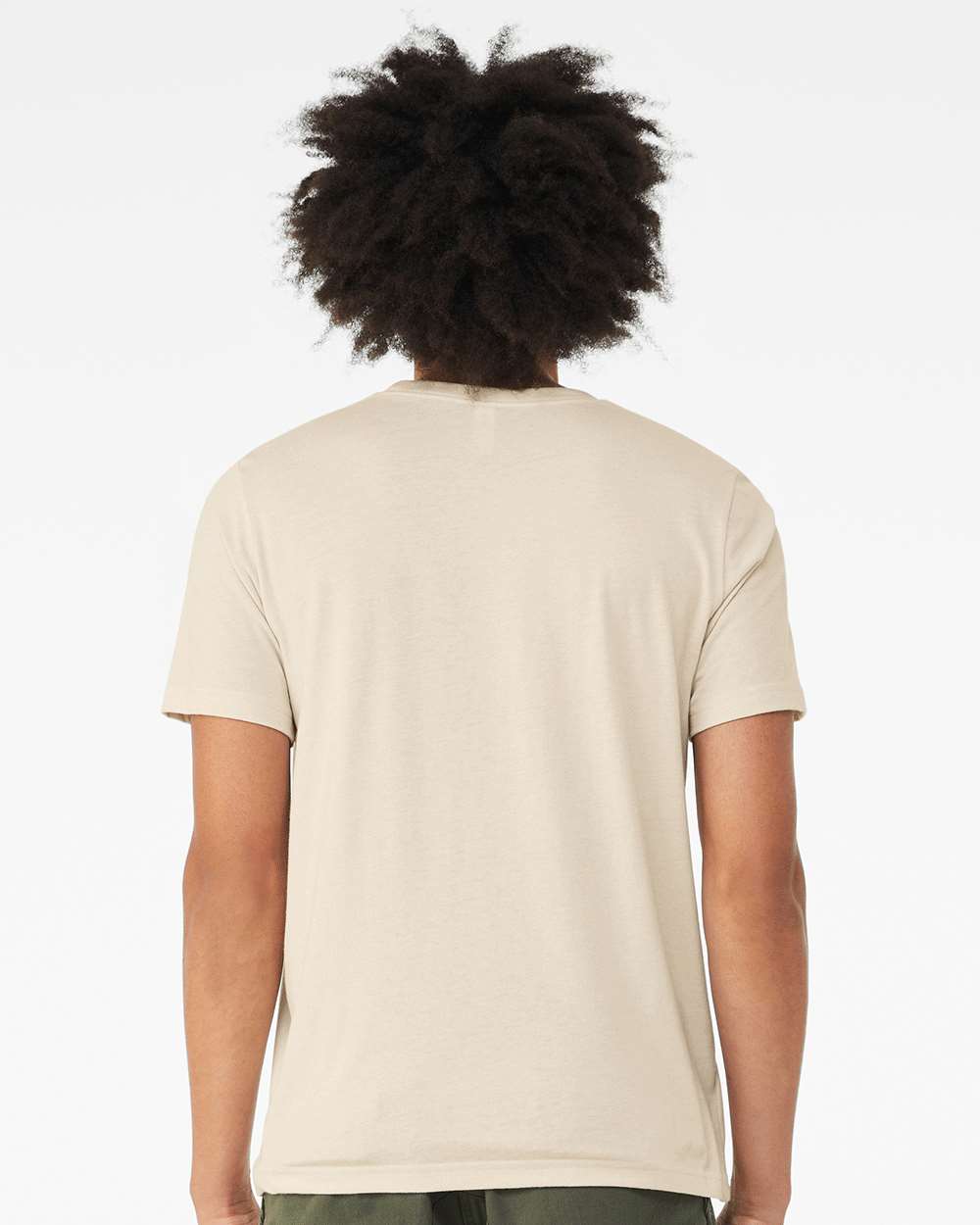 BELLA + CANVAS 3001CVC CVC Jersey Tee - Heather Oatmeal - On Model Back