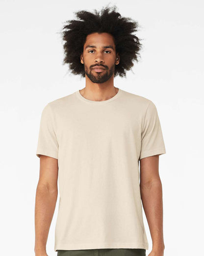 BELLA + CANVAS 3001CVC CVC Jersey Tee - Heather Oatmeal - On Model Front