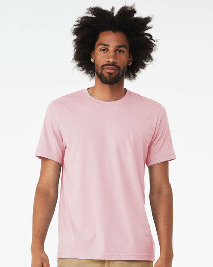 BELLA + CANVAS 3001CVC CVC Jersey Tee - Heather Pink - On Model Front