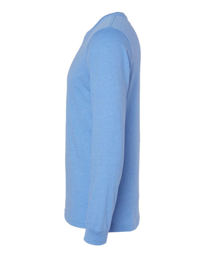 BELLA + CANVAS 3501CVC Heather CVC Long Sleeve Tee - Heather Carolina Blue - Direct Side