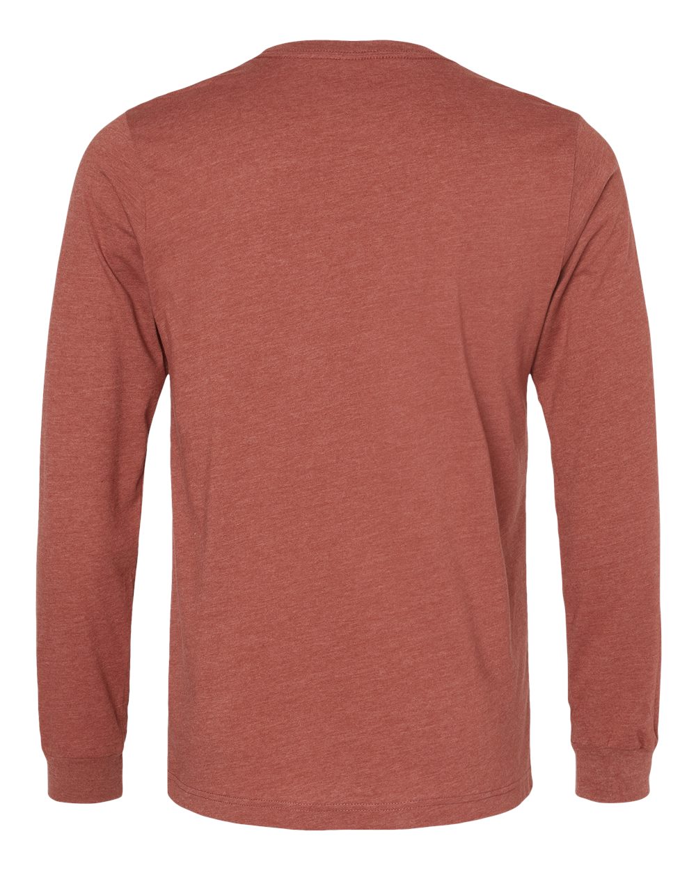 BELLA + CANVAS 3501CVC Heather CVC Long Sleeve Tee - Heather Clay - Back View