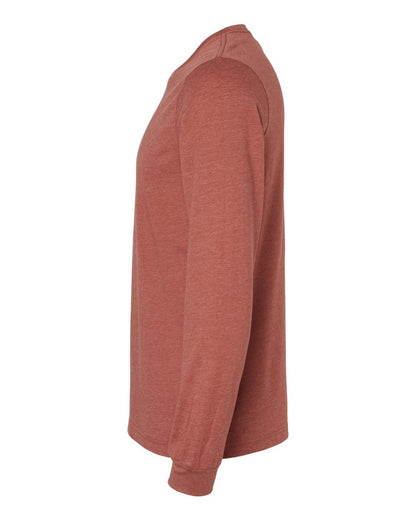 BELLA + CANVAS 3501CVC Heather CVC Long Sleeve Tee - Heather Clay - Direct Side