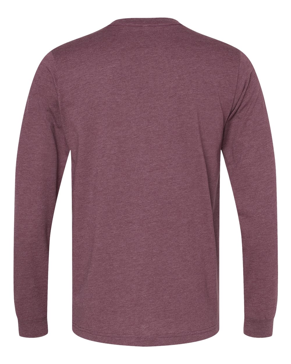 BELLA + CANVAS 3501CVC Heather CVC Long Sleeve Tee - Heather Maroon - Back View