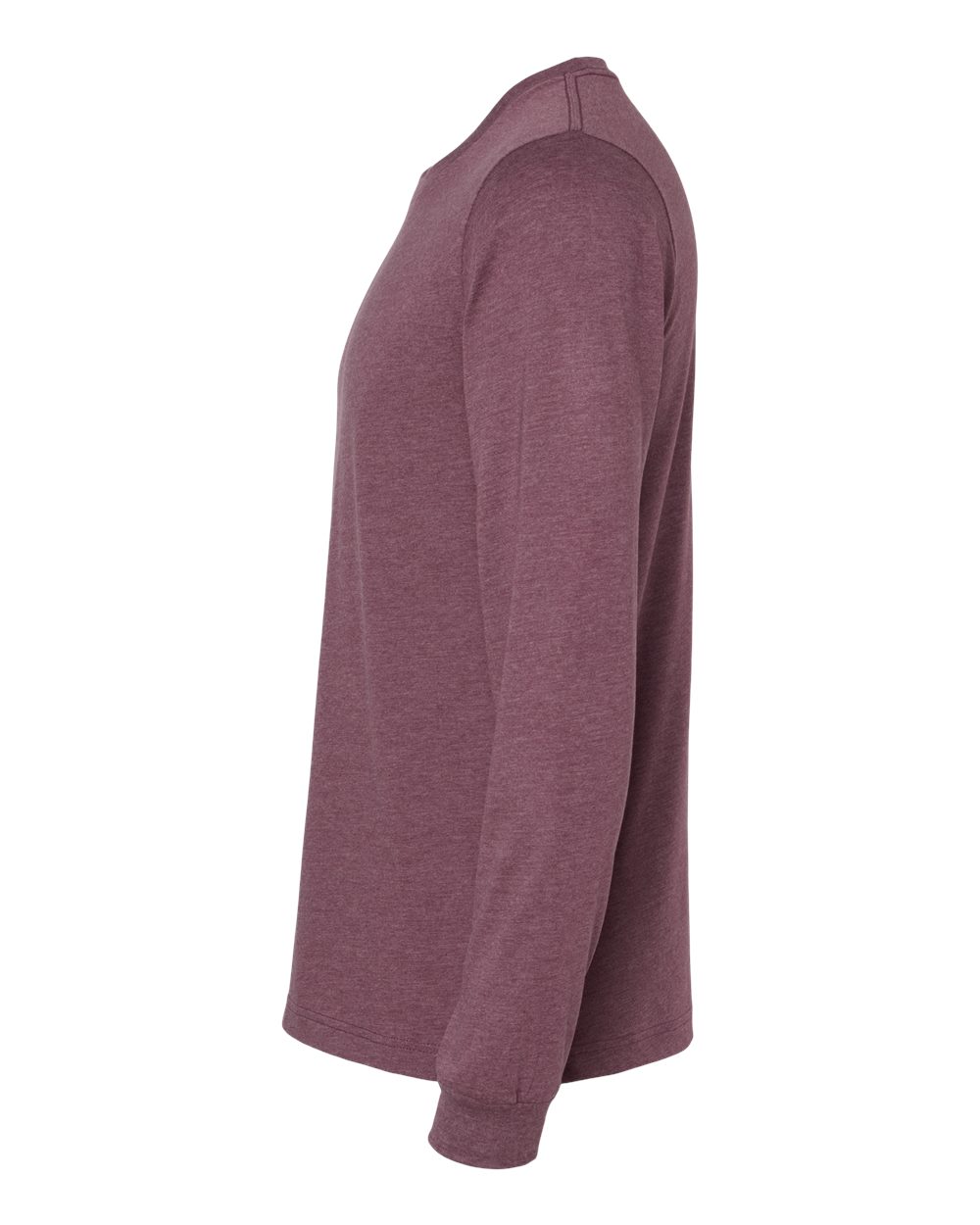 BELLA + CANVAS 3501CVC Heather CVC Long Sleeve Tee - Heather Maroon - Direct Side