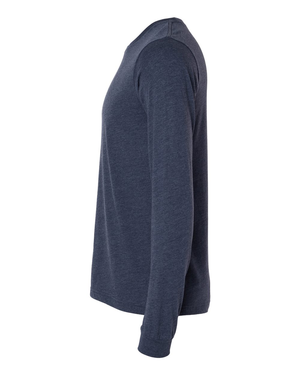 BELLA + CANVAS 3501CVC Heather CVC Long Sleeve Tee - Heather Midnight Navy - Direct Side
