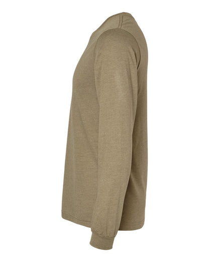 BELLA + CANVAS 3501CVC Heather CVC Long Sleeve Tee - Heather Olive - Direct Side