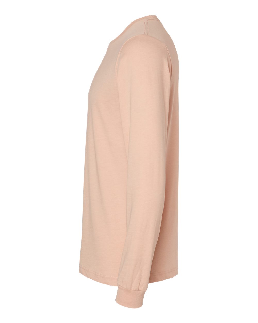 BELLA + CANVAS 3501CVC Heather CVC Long Sleeve Tee - Heather Peach - Direct Side