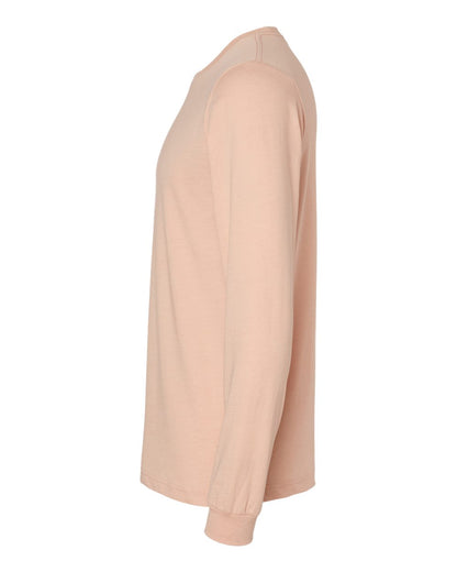 BELLA + CANVAS 3501CVC Heather CVC Long Sleeve Tee - Heather Peach - Direct Side