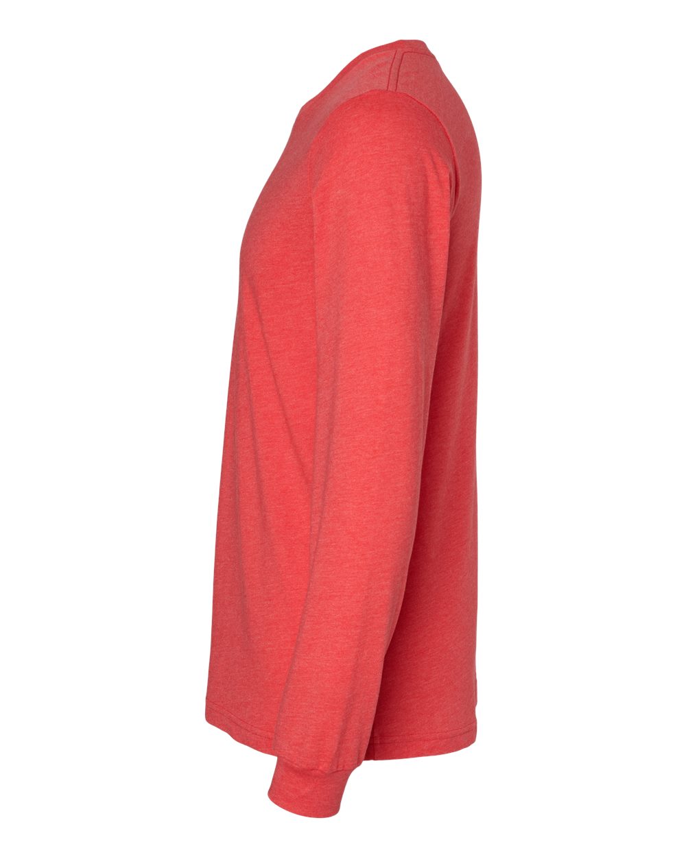 BELLA + CANVAS 3501CVC Heather CVC Long Sleeve Tee - Heather Red - Direct Side