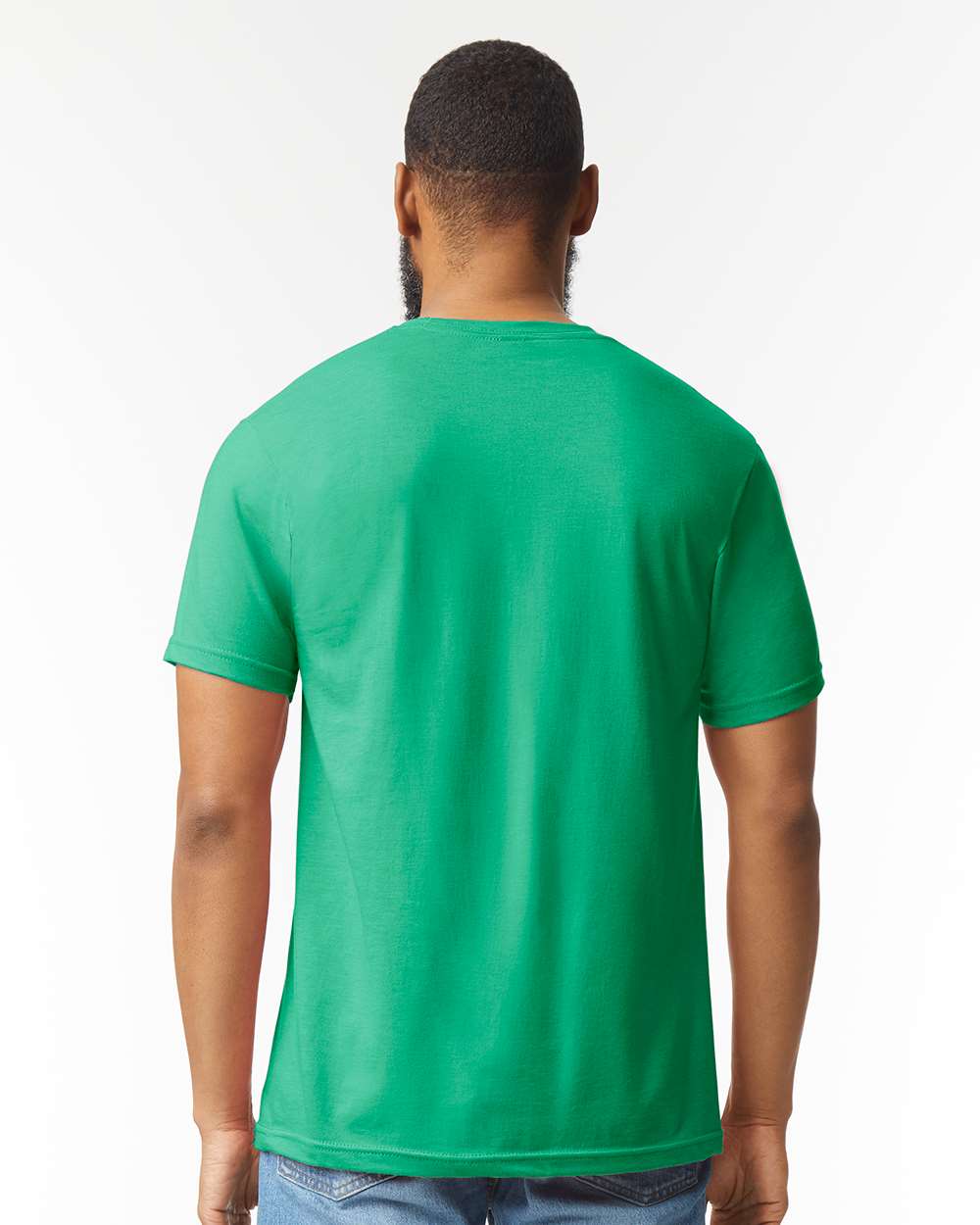 Gildan 64000CVC Unisex Softstyle® CVC T-Shirt - Kelly Mist - On Model Back