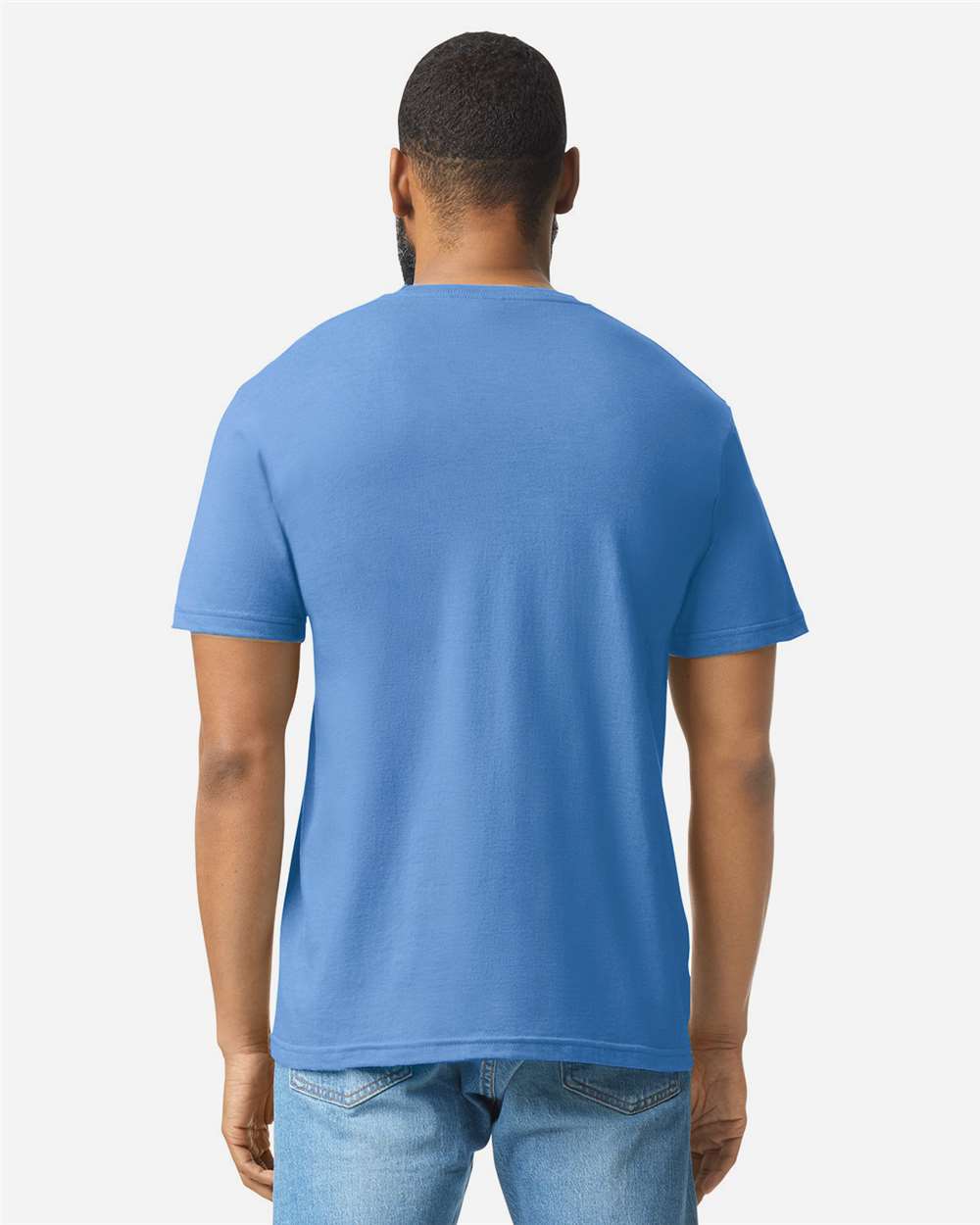 Gildan 64000CVC Unisex Softstyle® CVC T-Shirt - Carolina Blue Mist - On Model Back