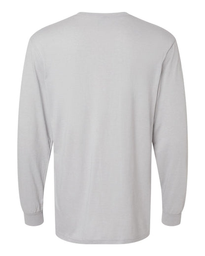 Gildan 64440CVC Unisex Softstyle® CVC Long Sleeve T-Shirt - Cement - Back View