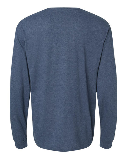 Gildan 64440CVC Unisex Softstyle® CVC Long Sleeve T-Shirt - Navy Mist - Back View