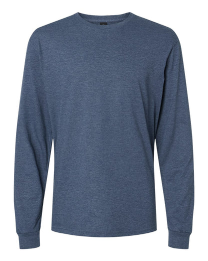 Gildan 64440CVC Unisex Softstyle® CVC Long Sleeve T-Shirt - Navy Mist - Front View