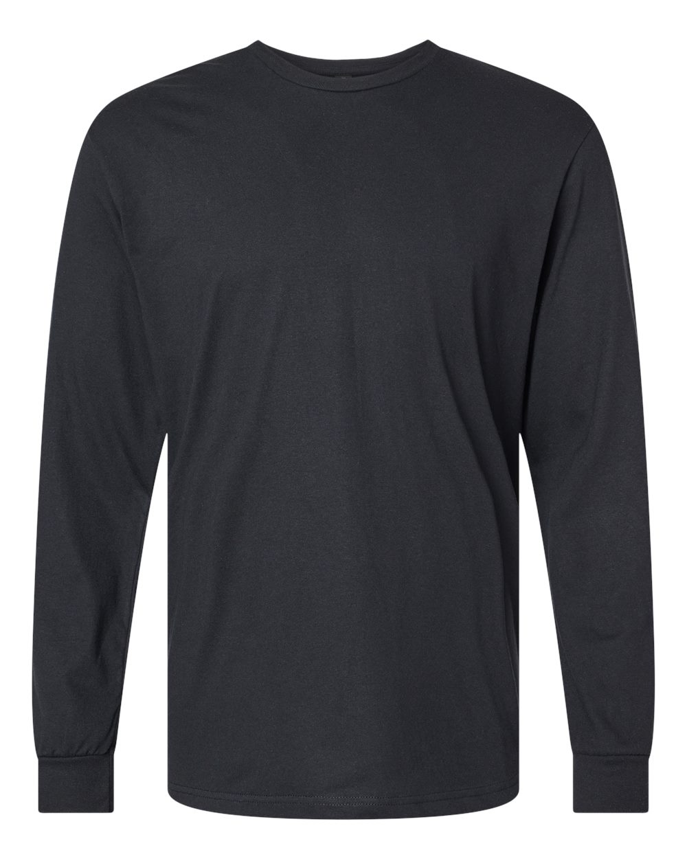 Gildan 64440CVC Unisex Softstyle® CVC Long Sleeve T-Shirt - Pitch Black - Front View
