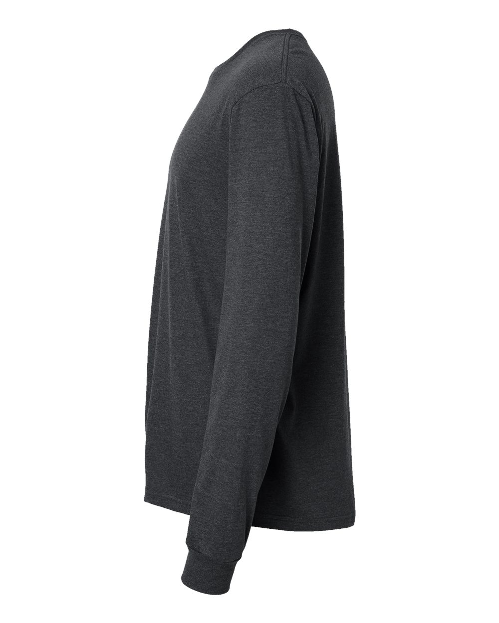 Gildan 64440CVC Unisex Softstyle® CVC Long Sleeve T-Shirt - Pitch Black Mist - Direct Side
