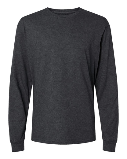 Gildan 64440CVC Unisex Softstyle® CVC Long Sleeve T-Shirt - Pitch Black Mist - Front View