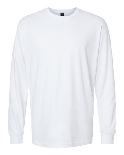 Gildan 64440CVC Unisex Softstyle® CVC Long Sleeve T-Shirt - White - Front View