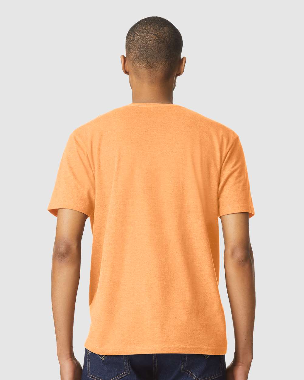 Gildan 64000CVC Unisex Softstyle® CVC T-Shirt - Tangerine Mist - On Model Back