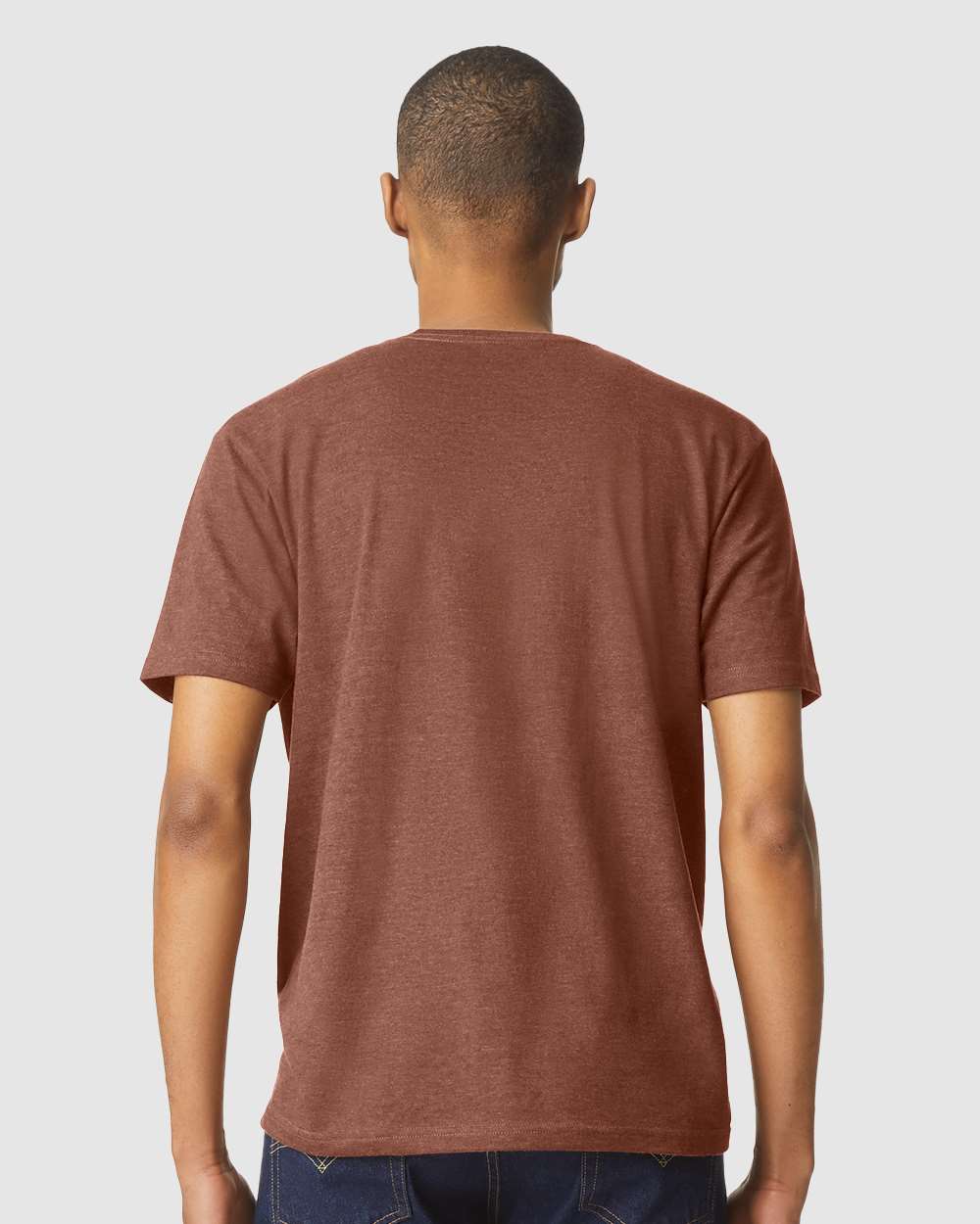 Gildan 64000CVC Unisex Softstyle® CVC T-Shirt - Cocoa Mist - On Model Back