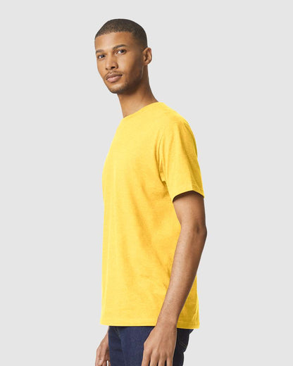 Gildan 64000CVC Unisex Softstyle® CVC T-Shirt - Daisy Mist - On Model Side
