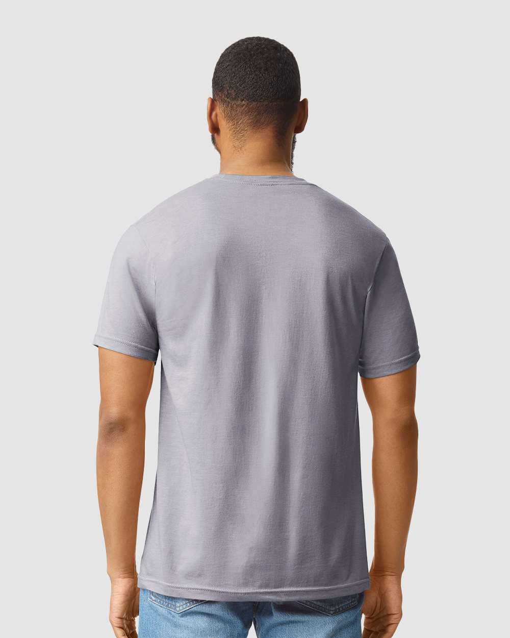 Gildan 64000CVC Unisex Softstyle® CVC T-Shirt - Sport Grey - On Model Back