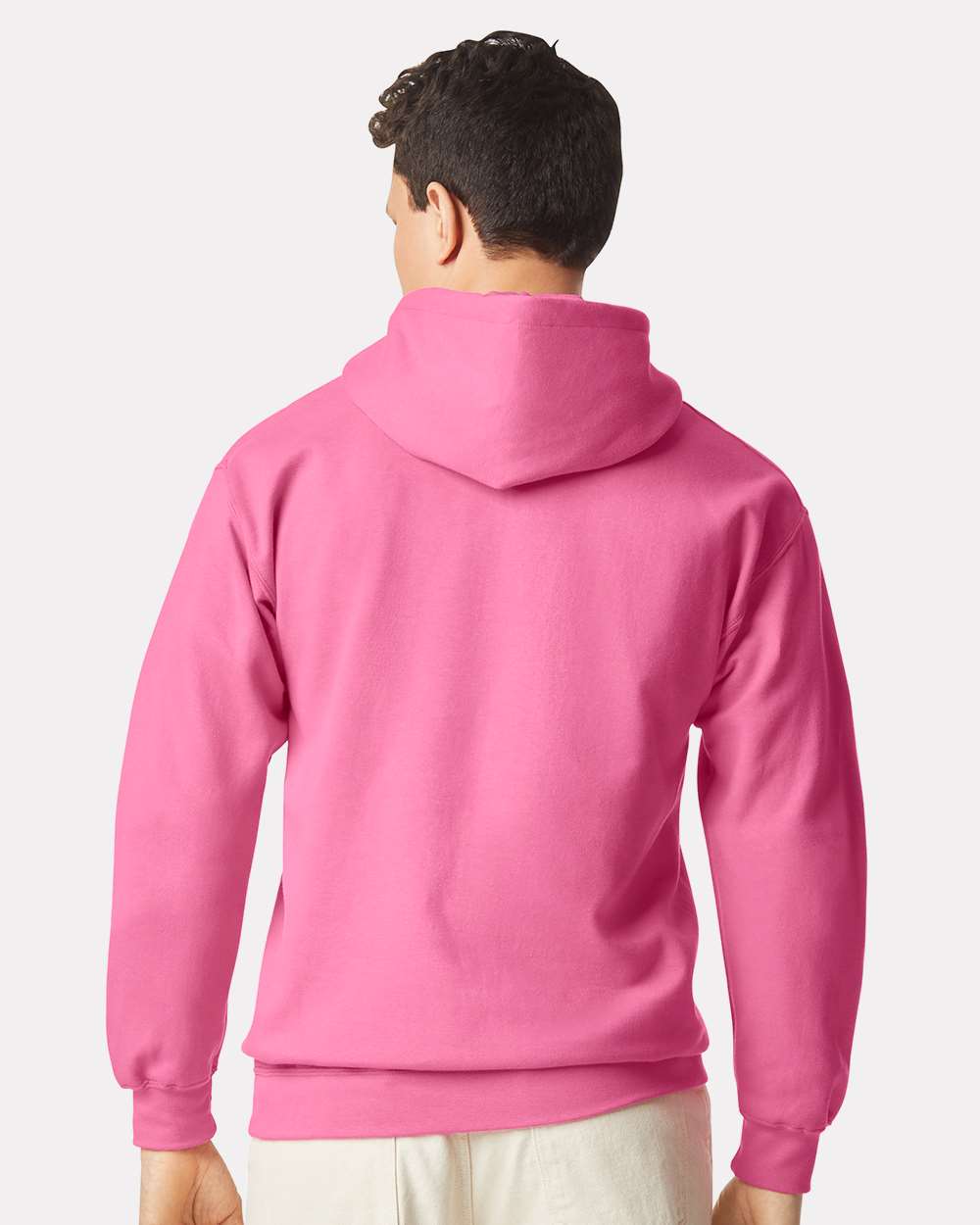 Gildan SF500 Unisex Softstyle® Midweight Hooded Sweatshirt - Pink Lemonade - On Model Back