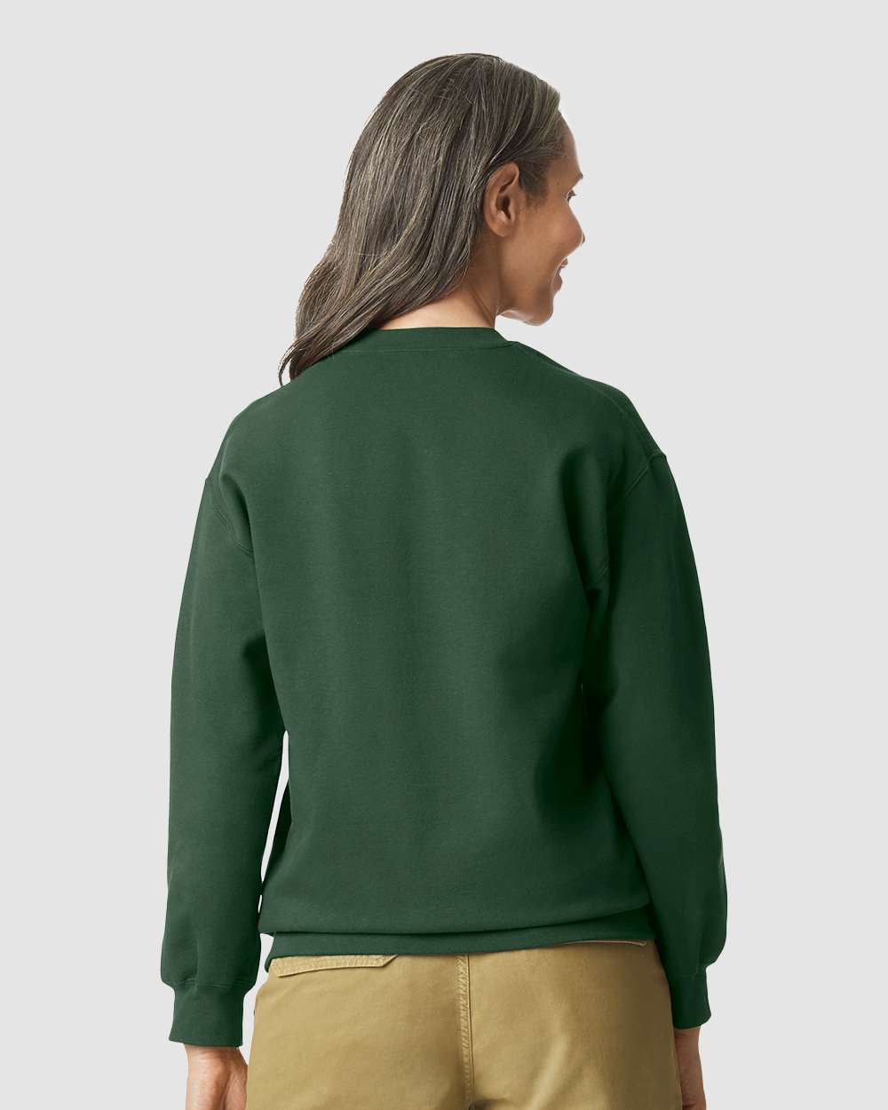 Gildan SF000 Unisex Softstyle® Midweight Crewneck Sweatshirt - Forest Green - On Model Back
