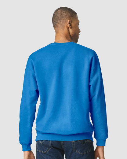 Gildan SF000 Unisex Softstyle® Midweight Crewneck Sweatshirt - Royal - On Model Back