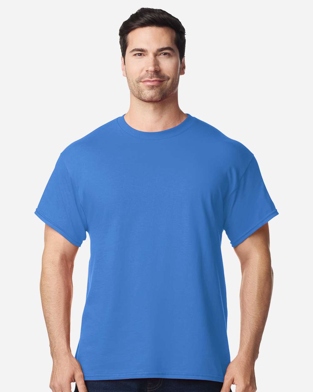 Gildan 5000 Unisex Heavy Cotton™ T-Shirt - Iris - On Model Front