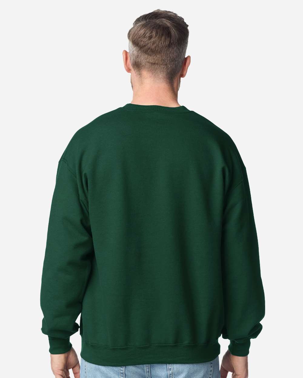 Gildan 18000 Unisex Heavy Blend™ Crewneck Sweatshirt - Fan Dark Green - On Model Back