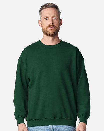 Gildan 18000 Unisex Heavy Blend™ Crewneck Sweatshirt - Fan Dark Green - On Model Front